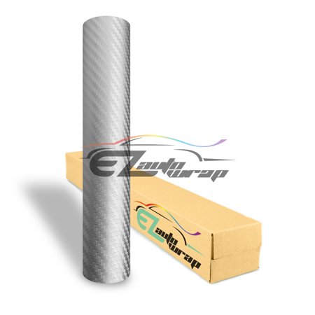 EZAUTOWRAP 3D Gray Carbon Fiber Textured Car Vinyl Wrap Sticker Decal Film Sheet