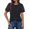 thumbnail image 3 of Top Tipo Túnica de Punto con Cuello Redondo y Aberturas para Mujer, Color Negro, Talla M, 3 of 8