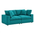thumbnail image 3 of Modway Commix 2 Piece Down Filled Overstuffed Sectional Sofa Set in Teal, 3 of 6