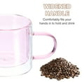 thumbnail image 4 of 8.4 oz Double Wall Glass Coffee Mugs Glass Tea Cup with Widened Handles for Espresso Coffee Cappuccino Tea Bag Latte Hot Cold Beverages Juice Pink, 4 of 6