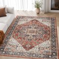 thumbnail image 3 of RUGKING Area Rug 4x6 Red Traditional Carpet, Oriental Medallion Pattern Non Slip Indoor Rug for Living Room Bedroom, 3 of 8