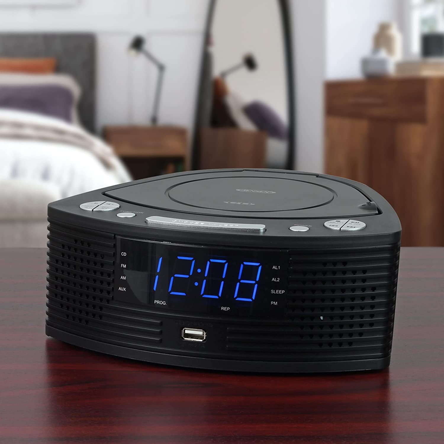 Jensen Stereo Compact Disc Player with AM/FM Digital Dual Alarm Clock Radio