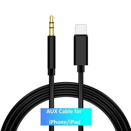 Lightning to 3.5mm Male Aux Cable 3.3Ft/1M [Apple MFi Certified] Headphone Jack Adapter Aux Audio Cable for iPhone 13/13Pro/13Pro Max/SE/12/12Pro/12Pro Max/11/XR/Xs/Max Black