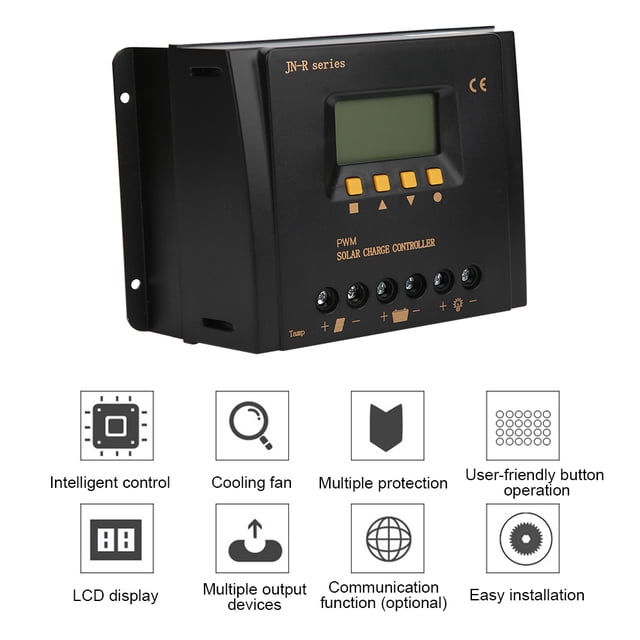 JN R 12/24V Identificación Automática PWM Controlador De Carga Regulador Solar 12v 24V 30A