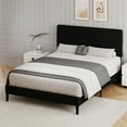 thumbnail image 7 of 4 EVER WINNER Queen Size Upholstered Platform Bed Frame with Headboard, Black Queen Bed Frame, No Box Spring Needed, Black, 7 of 7