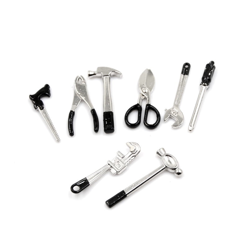 Dollhouse Tool Black Saw for 1:12 Scale Dollhouse Miniature Garden Accessory 