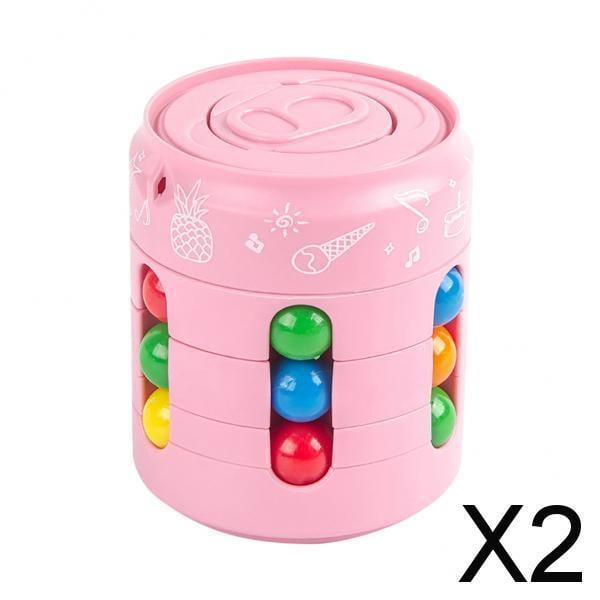 2x Juguete Giratorio de Frijol Juguete Giroscopio Educativo Del Estrés Juguete Anti-ansiedad Giratorio 3D Rompecabezas 2 piezas