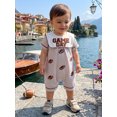 thumbnail image 5 of RUINIXCW Newborn Baby Boy Girl Game Day Outfit Infant Baby Boys Summer Fall Clothes Striped Romper Football Baseball Basketball Embroidery Doll Collar Short Sleeve Jumpsuit, 5 of 9
