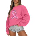 thumbnail image 1 of 50 % de Rabais Liquidation Chandail en Molleton Surdimensionné pour Femmes 2023 Mode Décontractée Manches Longues Col Rond Imprimé Chandail en Molleton Blouse, 1 of 1