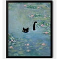 thumbnail image 1 of Arte de pared Hamduker con estampado de gatos Monet divertidos nenúfares, 1 of 7