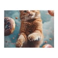 thumbnail image 4 of KLL Floating Cat And Donuts Print Fleece Throw Blanket, Horizontal Fleece Bedding Cute Soft Blankets Comfy Fleece Flannel Plush Home Decor for Couch & Bed -80"x60", 4 of 9