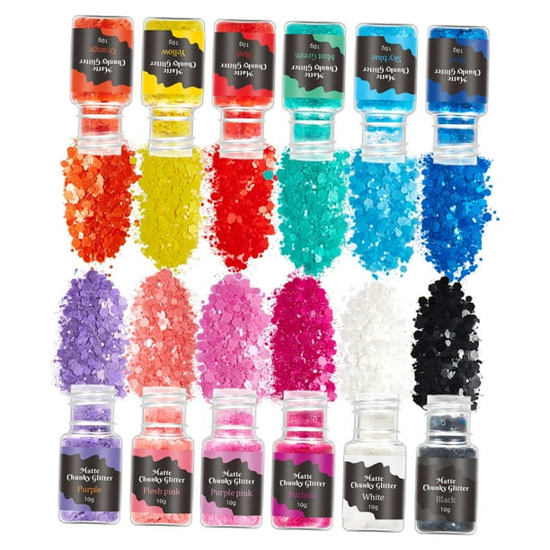 Arte Holográfico para Uñas Salvador 12 Colores Lentejuelas con Brillo