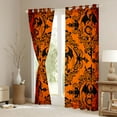 thumbnail image 3 of Homewish Vintage Western Dragon Black Out Curtains, Orange Damask Flower Print Curtains Pack of 2 (42x63 Each), Hippie Mandala Style Bedroom Curtains, Curtains and Drapes Decor, 3 of 6