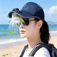 thumbnail image 4 of BingTong Mesh Baseball Cap With Built-in Cooling Fan,USB Rechargeable & Solar Powered Wide Brim Sun Hat,Breathable Outdoor Cooling Hat For Fishing,Hiking,Camping,Gardening Navy, 4 of 5