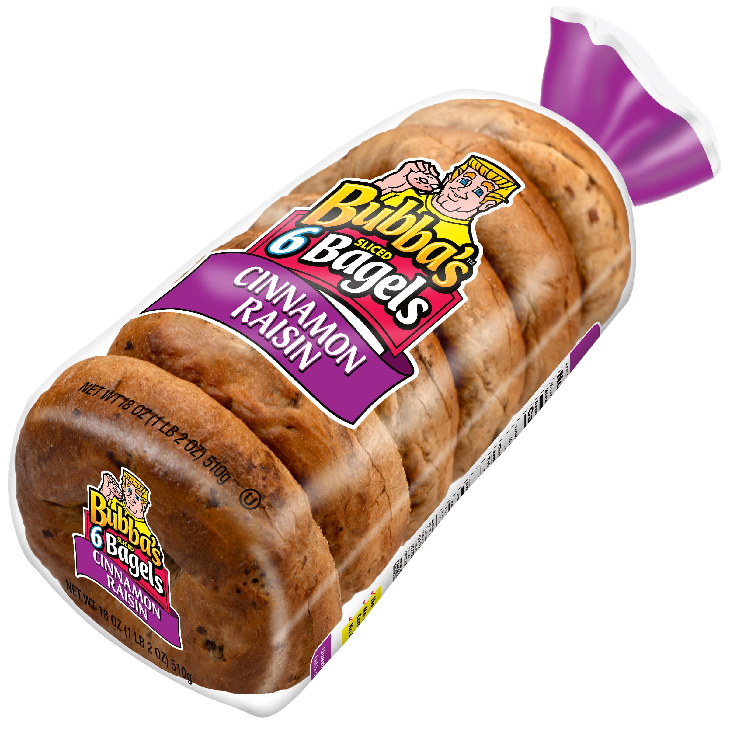 Bubba's Cinnamon Raisin Bagel, 18 Oz, 6 Count