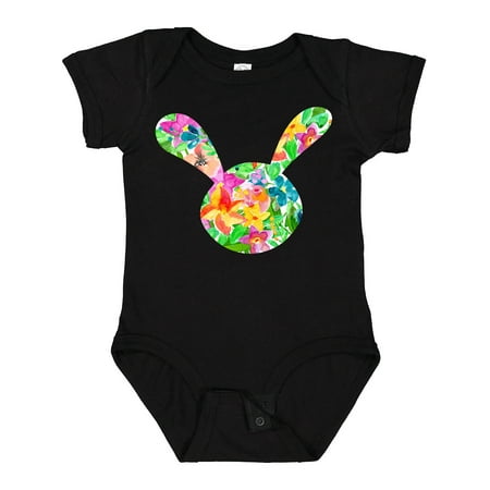 

Inktastic Easter Bunny Shape with Spring Flowers Gift Baby Boy or Baby Girl Bodysuit