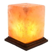 Simply Genius Natural Crystal Rock Himalayan Salt Lamp, Electric 6in Cube with Salt Light Bulb, Cord