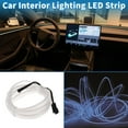 thumbnail image 3 of Unique Bargains 2m EL Wire Cable LED Glow String Light Car Interior Lighting Strip Flexible Neon Light for Car Decoration USB(5V) White, 3 of 7