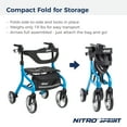 thumbnail image 6 of Drive Medical Nitro Sprint Rollator Rolling Walker, Hemi Height, Blue, 6 of 9
