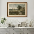 thumbnail image 2 of IDEA4WALL Premium Frame Wall Art Country Village Rustic Rural Landscape Fine Art Historic Cultural Illustrations Impressionism Scenic Pastel Artwork for Home Decor - 26"x36" Natural, 2 of 5