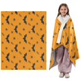 thumbnail image 2 of Kids Blanket 60 x 50 Inch Double-Sided Fleece Nap Mat for Travel,Orange Halloween Bats Printed Machine Washable, 2 of 8