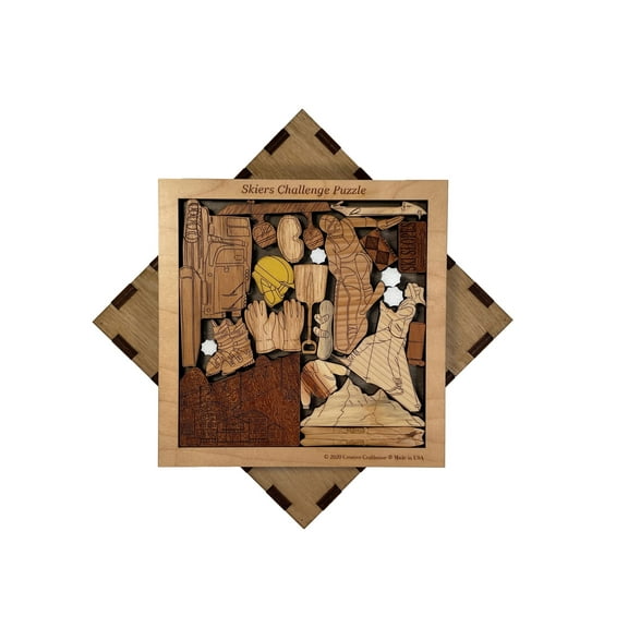 Creative Crafthouse Skiers Challenge Puzzle, Wood Gift for Ski Lovers