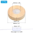 thumbnail image 2 of Uxcell 3.2" Wooden LED Light Base, 2 Pcs Wood Light Display Base Stand Lighting with Switch for 3D Crystal Glass Aroma Stone Art, Colorful Light, 2 of 6