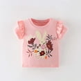 thumbnail image 2 of MEZZALL Toddler Girls Bunny Floral Embroidered T Shirts Summer Casual Short Sleeve Tops Relaxed Fit Dailywear 7-8 Years, 2 of 7