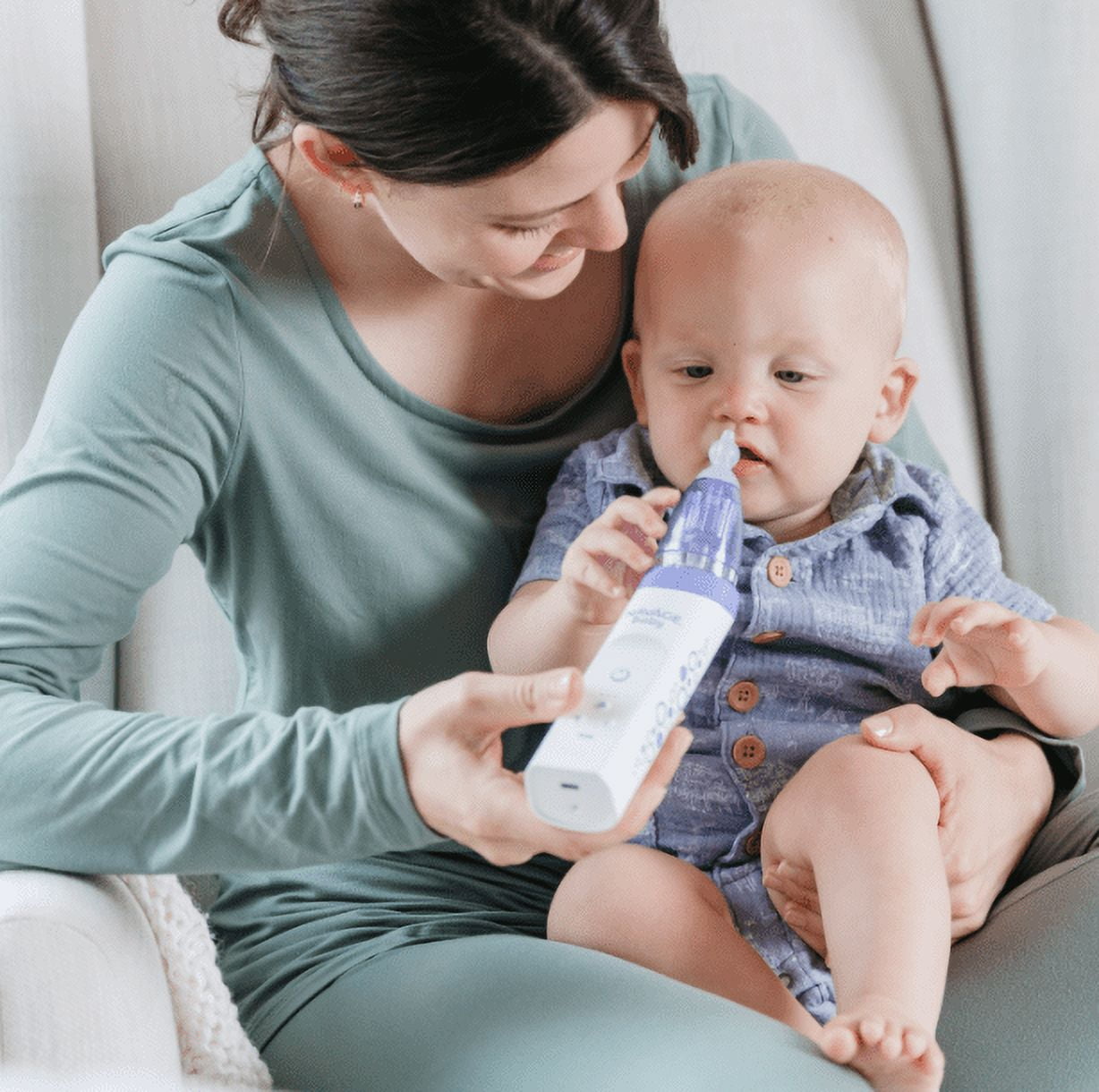 Navage Baby Nasal Aspirator - Gentle Nasal Aspirator  w/ Lights, Lullabies & BPA Free Silicone Tips for Baby Congestion & Stuffy Noses, Ages 0+
