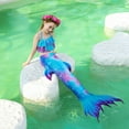 thumbnail image 4 of 3pcs Kids Girls Swimsuit Tail Bikini Kids Tails Summer Beach Swimwear for Kids Girl 6-7 Years, 4 of 8