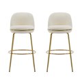 thumbnail image 4 of Wooden Dining Chairs, Rio Claro Indoor Metal Upholstered Barstool, Gold Finished Frame and Beige Upholstery, Set of 2, Beige,Gold Dining Chairs,Fabric+Metal Upholstered Dining Chairs, 4 of 14