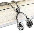thumbnail image 3 of Stylish Music Earphone Pendant European Design Fashion Men's Accessory Statement Necklace, 3 of 6