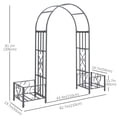 thumbnail image 3 of Outsunny 6.8ft Decorative Metal Garden Arch with 2 Planter Boxes Outdoor, 3 of 10