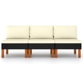 thumbnail image 1 of Sofás vidaXL SKM Medios 3 pcs Poliratán con Madera de Eucalipto, 1 of 8