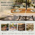 thumbnail image 6 of Round Outdoor Tablecloth with Umbrella Hole and Zipper, Burnt Orange Ombre Stripe Tablecloth with Elastic Waterproof, Farmhouse Striped Gradient Patio Table Covers for 31" - 35" Picnic Pool Tables, 6 of 9