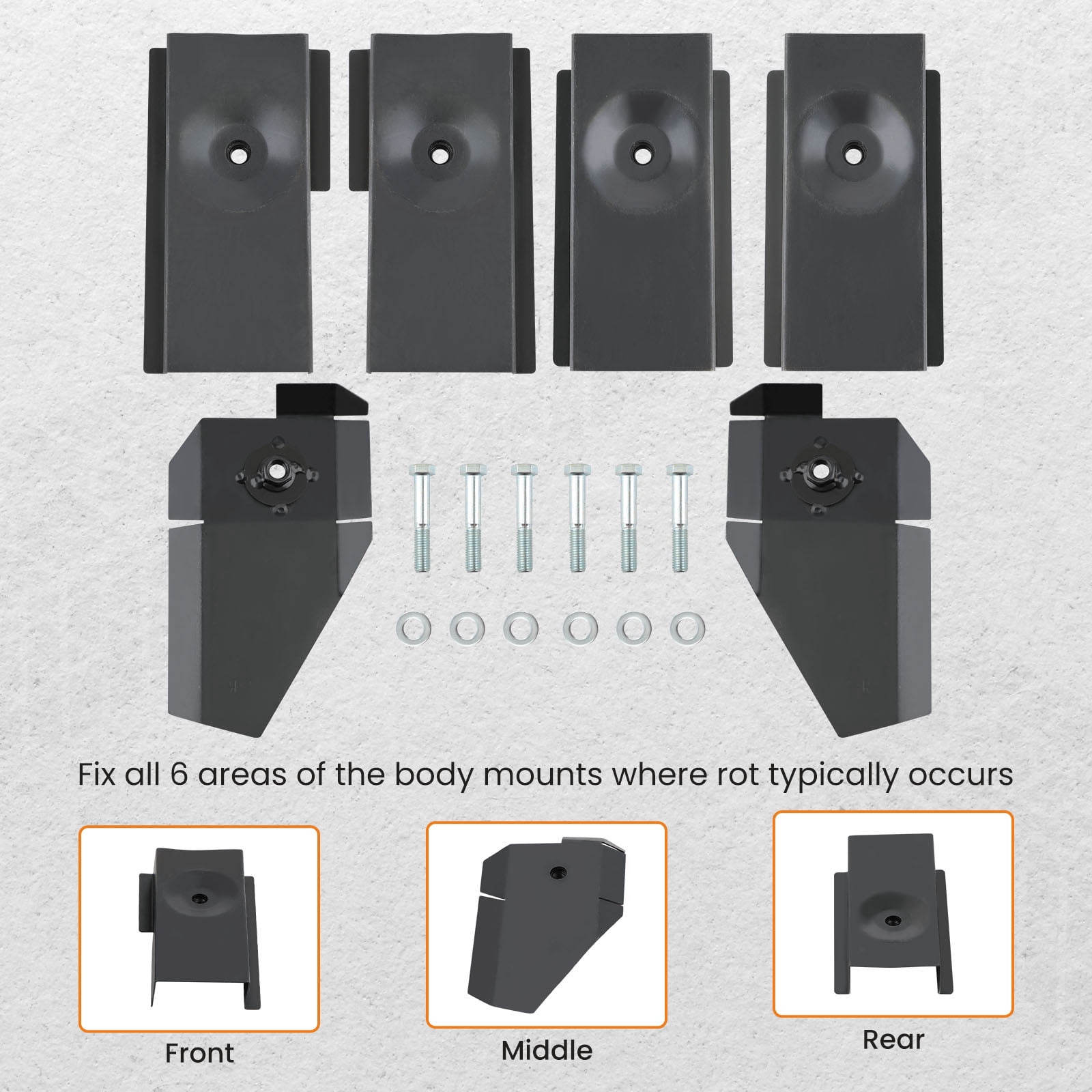 maXpeedingrods Full Tub Body Mount Repair Kit Front Rear Middle for Jeep Wrangler TJ 1997-2006
