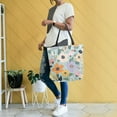 thumbnail image 4 of FORMRS Womens Canvas Tote Bag with Zipper Inner Pocket Shoulder Handbag, Floral Pattern, 4 of 7