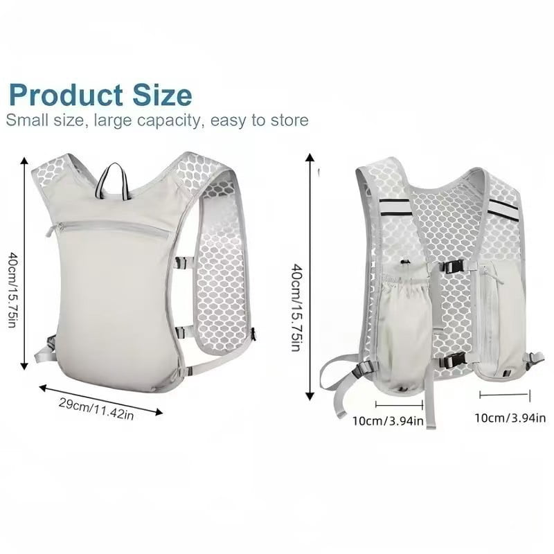 Running Hydration Vest Backpack, Lightweight Breathable Running Vest Pack with Water Storage for Marathon, Trail Running, Hiking, Cycling
