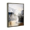 thumbnail image 3 of Stupell Flying Birds Mountain Lake View Landscape Painting Gray Floater Framed Art Print Wall Art, 3 of 6