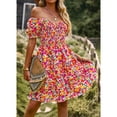 thumbnail image 3 of SYKT Women's Dresses Casual Summer Print Ruffle A Line Short Sleeve Mini Floral Dress for Women, 3 of 9