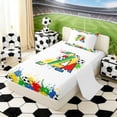 thumbnail image 2 of Erosebridal Splash Soccer Letter A Twin Sheet Sets, Sport Bedding for Boys and Girls, 3 Pieces, 1 Flat Sheet, 1 Fitted Sheet and 1 Pillowcase, 2 of 6