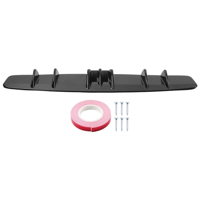 Aleta del alerón trasero Alerón trasero universal Difusor de parachoques trasero de aleta de tiburón Kit de cuerpo exterior negro brillante de labios ANGGREK Otros