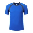 thumbnail image 4 of Rswnyirn Men's UPF 50+ Short-Sleeve Swim Shirt UV Sun Protection Rash Guard Shirt Blue XXL, 4 of 7