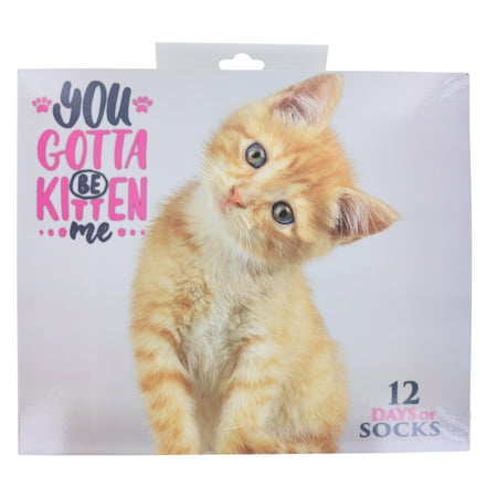 

You Gotta Be Kitten Me Womens 12 Days of Socks in Advent Gift Box