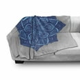thumbnail image 3 of Blue Mandala Soft Flannel Fleece Throw Blanket, Curvy Illustration Vintage Style Motif, Cozy Plush for Indoor and Outdoor Use, 50" x 60", Dark Blue Pale Blue Dust, by Ambesonne, 3 of 6