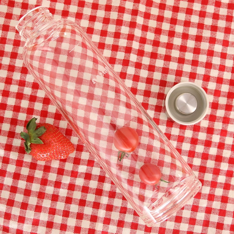  Brieftons Borosilicate Glass Water Bottles With Caps: Clear, 6  Pack, 18 Oz, Heat Resistant, Slim, Easy to Store, Leakproof Lids, Best As  Reusable Drinking Bottle, Sauce Jar, Juice Beverage Container 