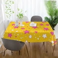 thumbnail image 3 of Yayeee Tablecloths 54" x 54" Rectangle Wrinkle Resistant Party Table Cover, Pink Stars, 3 of 8