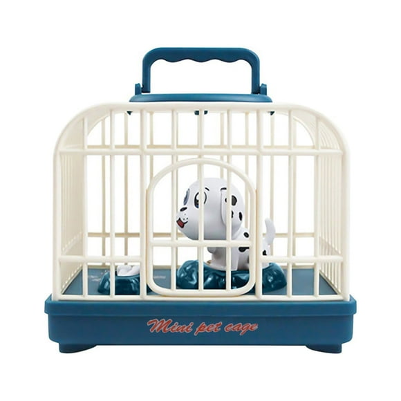 Blue Interactive Voice Activated Dog Cage Toy With Barking Sound And Flashing Lights Electronic Pet Simulation Puppy With Motion Sensor Bouncing Dog Toy For Kids