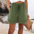 thumbnail image 2 of Mujeres Pantalones de Verano Ligero Casual Suelto Pantalones Cortos con Bolsillos, Cordón Cintura Elástica para el Uso Diario, Fiesta Y Vacaciones, 2 of 8