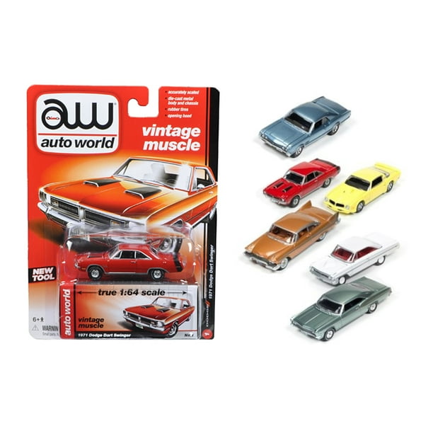 Autoworld Muscle Cars Release 5A Premium Licensed Set de 6 Voitures 1/64 Voitures Miniatures par Autoworld